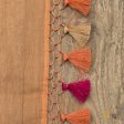 Light Orange Pure Kora Net by Cotton Banarasi Handloom Dupatta Hot on Sale