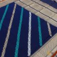 Navy Blue Pure Katan Silk Banarasi Handwoven Dupatta Online Sale