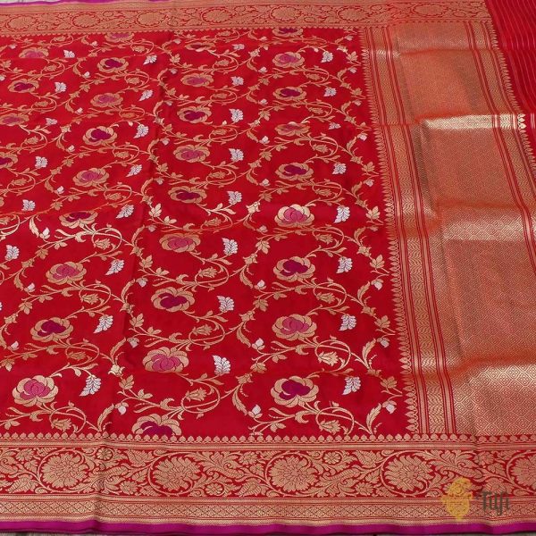 Maroon Pure Katan Silk Banarasi Kadwa Handloom Dupatta Sale