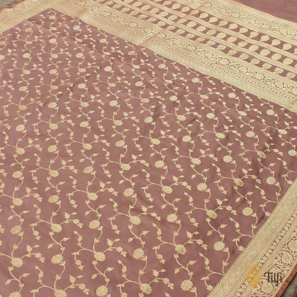 Old Rose Pink Pure Katan Silk Banarasi Handloom Saree Online Hot Sale