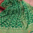 Green Pure Georgette Banarasi Handloom Bandhani Dupatta Fashion