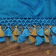 Peacock Blue Pure Katan Silk Banarasi Handwoven Dupatta Supply