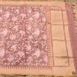 Pink Pure Kora Silk Net Banarasi Handloom Dupatta For Sale