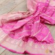 Gulabi-Gajri Pink Pure Katan Silk Banarasi Handloom Dupatta Hot on Sale