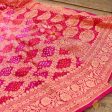 Hot Pink-Rani Pink Pure Georgette Banarasi Handloom Bandhani Dupatta Fashion