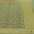 Olive Green Pure Khaddi Georgette Banarasi Handloom Dupatta For Discount