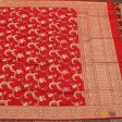 Red Pure Katan Silk Banarasi Kadwa Handloom Dupatta For Cheap