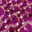 Magenta Pure Katan Silk Kadwa Jangla Handloom Dupatta Online Sale