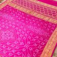 Magenta Pure Georgette Banarasi Handloom Bandhani Dupatta Online