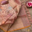 Old Rose Pink-Gold Pure Kora Tissue Net Banarasi Handloom Dupatta Sale