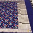 Purple-Navy Blue Pure Katan Silk Banarasi Handloom Dupatta Discount