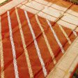 Gold Rust Pure Katan Silk Tissue Banarasi Handwoven Dupatta Cheap