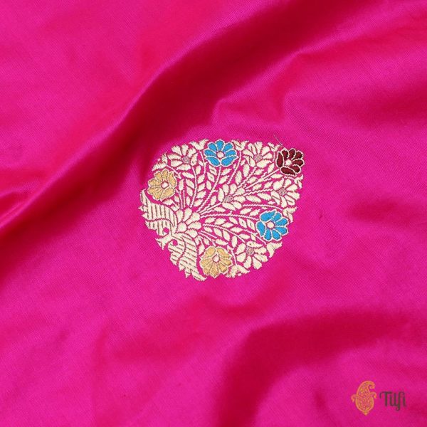 Rani Pink Pure Katan Silk Banarasi Handloom Dupatta Fashion