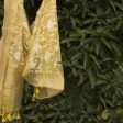 Light Yellow Pure Kora Net Banarasi Handloom Dupatta For Sale