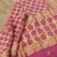 Old Magenta Pure Georgette Banarasi Handloom Bandhani Dupatta For Sale