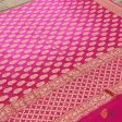 Rani Pink Ombre Pure Georgette Banarasi Handloom Bandhani Dupatta on Sale