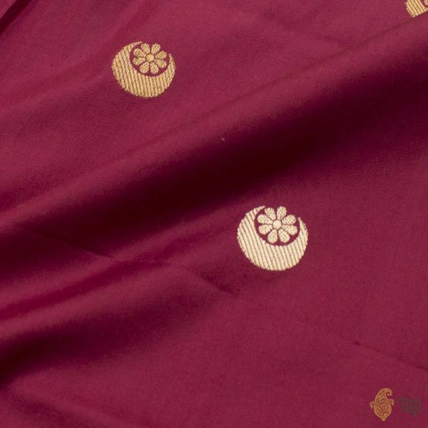 Garnet Pure Katan Silk Banarasi Handloom Dupatta For Discount