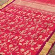 Rani Pink-Red Pure Katan Silk Banarasi Handloom Dupatta on Sale