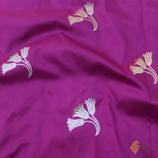 Magenta Pure Katan Silk Banarasi Handloom Dupatta Cheap