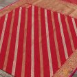 Red Pure Katan Silk Aadha Jaal Banarasi Handloom Dupatta Sale