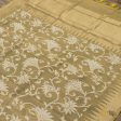 Light Yellow Pure Kora Net Banarasi Handloom Dupatta For Sale