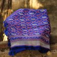 Picotee Blue Pure Katan Silk Banarasi Handloom Patola Dupatta Sale