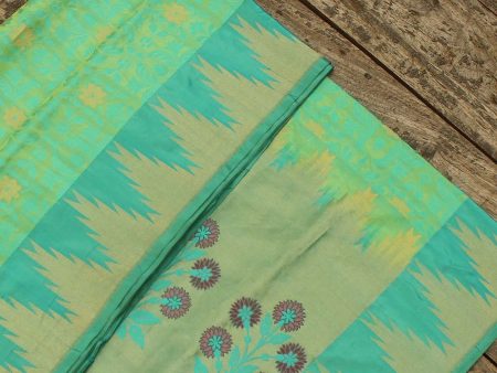 Green-Light Turquoise Pure Katan Silk Banarasi Handloom Saree Fashion