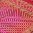 Fuchsia Pink-Coral Pink Pure Georgette Banarasi Handloom Bandhani Dupatta Online now