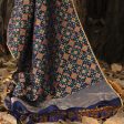 Navy Blue Pure Silk Georgette Banarasi Handloom Petite-Dupatta Discount