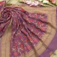 Mauve Pure Khaddi Georgette Banarasi Handloom Dupatta Online now