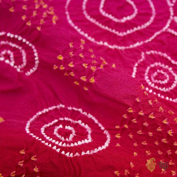 Rani pink-Red Pure Georgette Banarasi Handloom Bandhani Dupatta on Sale