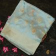 Light Blue Pure Katan Silk Banarasi Handloom Saree Cheap