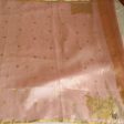 Light Pink Pure Kora Tissue Banarasi Handloom Dupatta For Sale