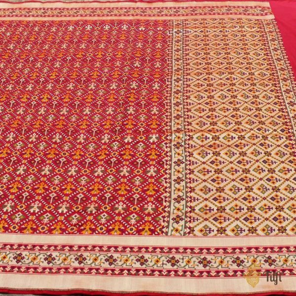 Red Pure Katan Silk Banarasi Handloom Patola Dupatta Fashion