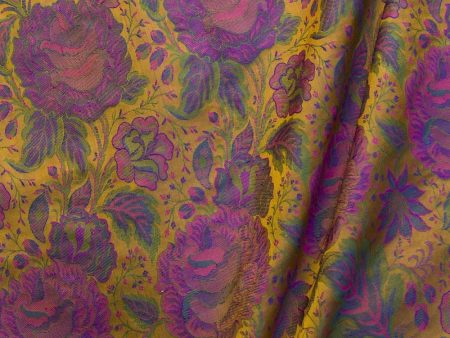 Multicolour Pure Soft Satin Silk Banarasi Handloom Fabric Sale