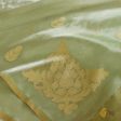 Mint Green Pure Kora Tissue Banarasi Handloom Dupatta For Sale