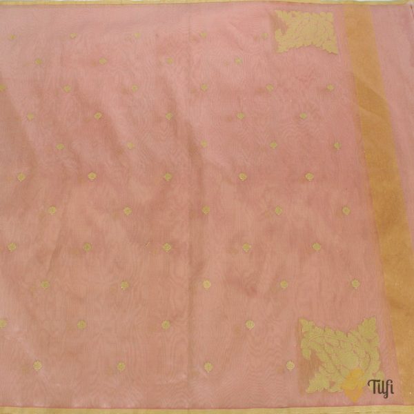 Pink Pure Kora Tissue Banarasi Handloom Dupatta Online now