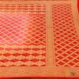 Pink-Orangish Red Pure Georgette Banarasi Handloom Bandhani Dupatta For Discount