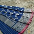 Prussian Blue Pure Katan Silk Banarasi Handloom Dupatta For Discount