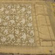 Light Yellow Pure Kora Net Banarasi Handloom Dupatta For Sale