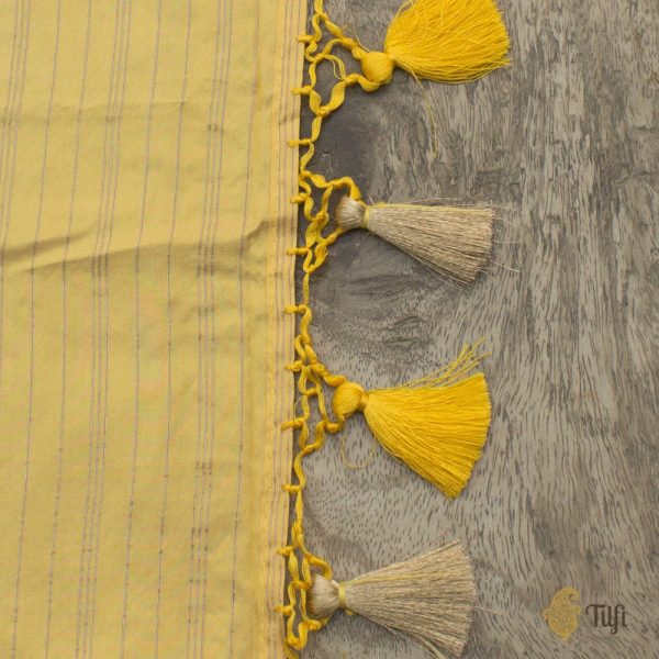 Light Yellow Pure Katan Silk Banarasi Handloom Dupatta Online