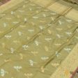 Light Olive Green Pure Katan Silk Banarasi Handloom Dupatta Sale