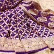 Purple Pure Georgette Banarasi Handloom Bandhani Dupatta Online now