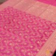 Pink Pure Katan Silk Kadwa Jangla Handloom Dupatta Online