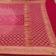 Pink Ombre Pure Georgette Banarasi Handloom Bandhani Dupatta For Cheap