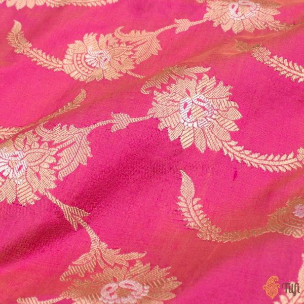 Gulabi Pink Pure Katan Silk Kadwa Jangla Handloom Dupatta For Cheap