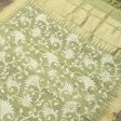 Green Pure Kora Net Banarasi Handloom Dupatta Supply