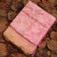 Pink Pure Kora Net Banarasi Handloom Dupatta Online now