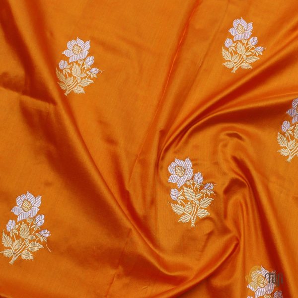 Orange Pure Katan Silk Banarasi Handloom Dupatta Fashion