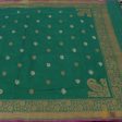 Rama Green Pure Katan Silk Banarasi Handloom Dupatta For Sale